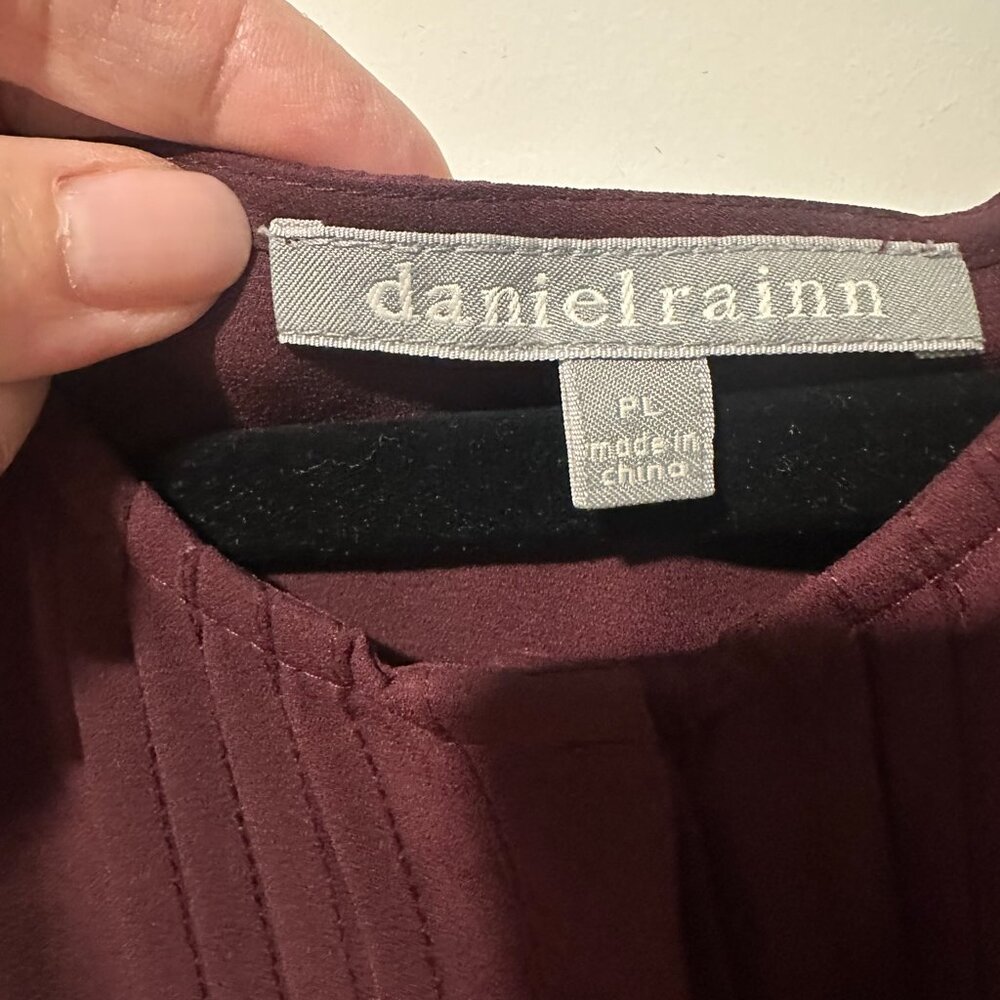 Daniel Rainn Plum Pleated Flutter Sleeve Blouse S… - image 2